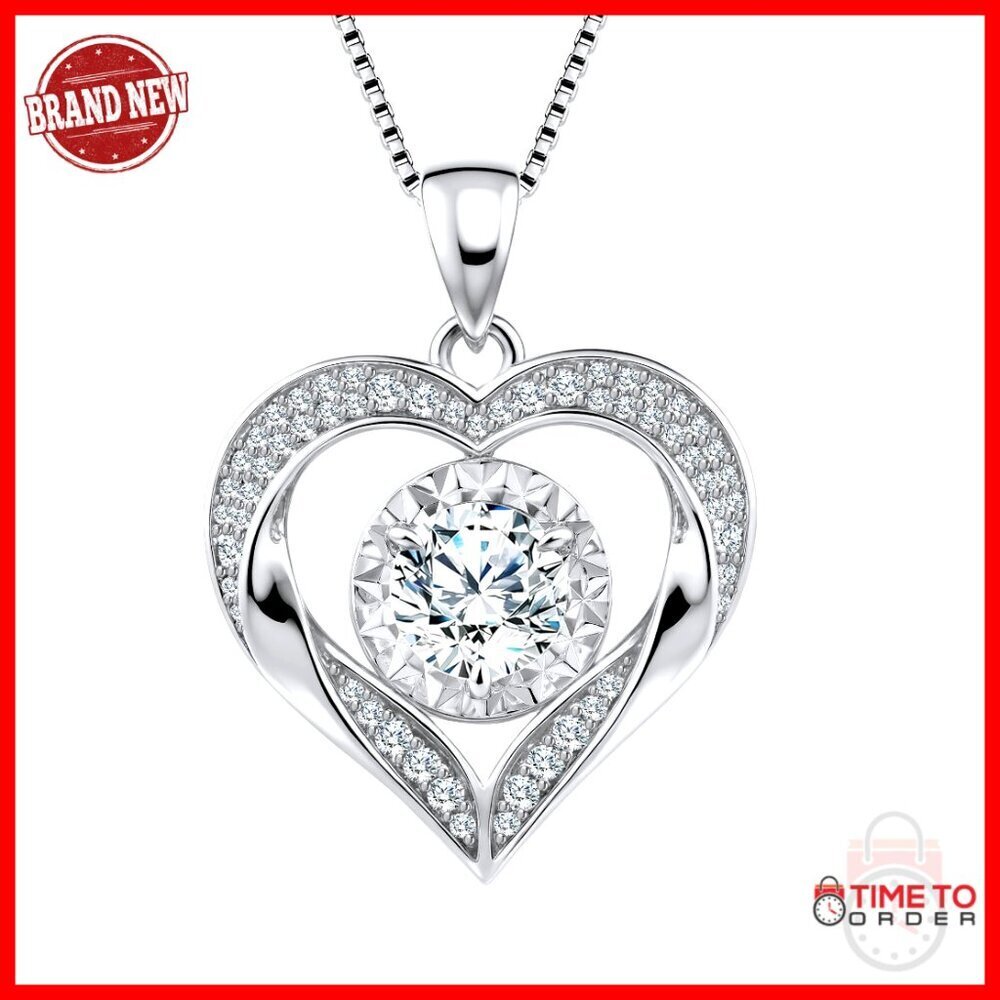14k Gold Heart Necklace 1 Carat Moissanite Pendant Anniversary Gift